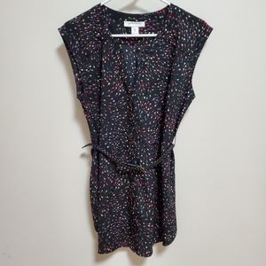 Motherhood | Black Floral Sleeveless Belted Top M